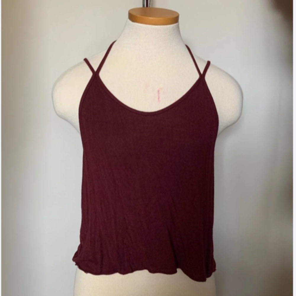 Brandy Melville Vintage Maroon Sleeveless Tank Top - Picture 1 of 4